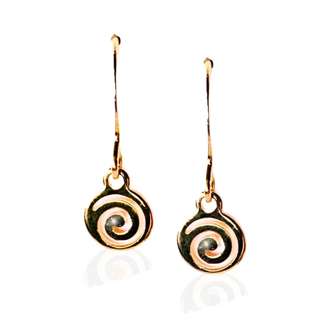 Dainty Gold Swirl Drop Earrings