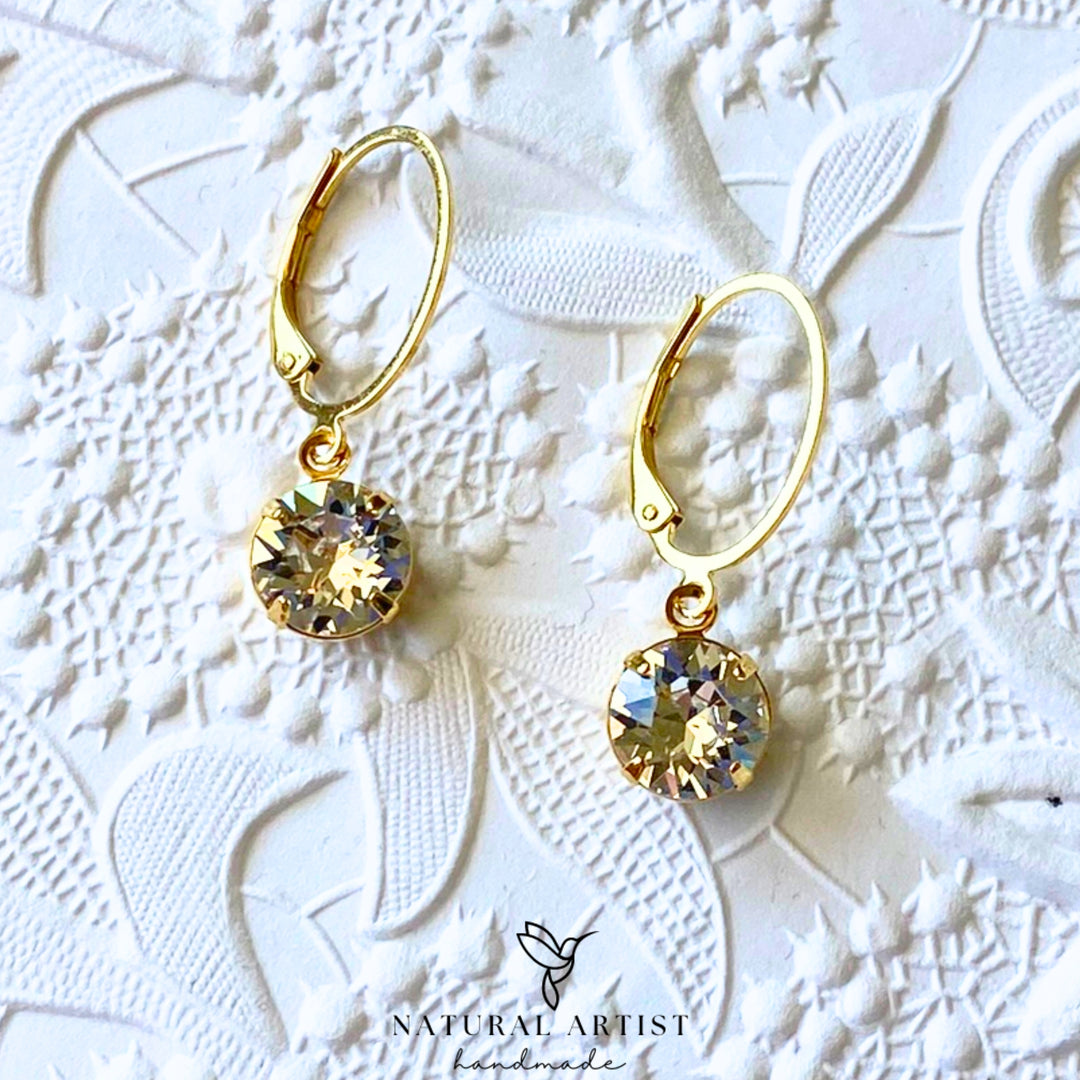 Crystal Earrings Gold Drop Earrings