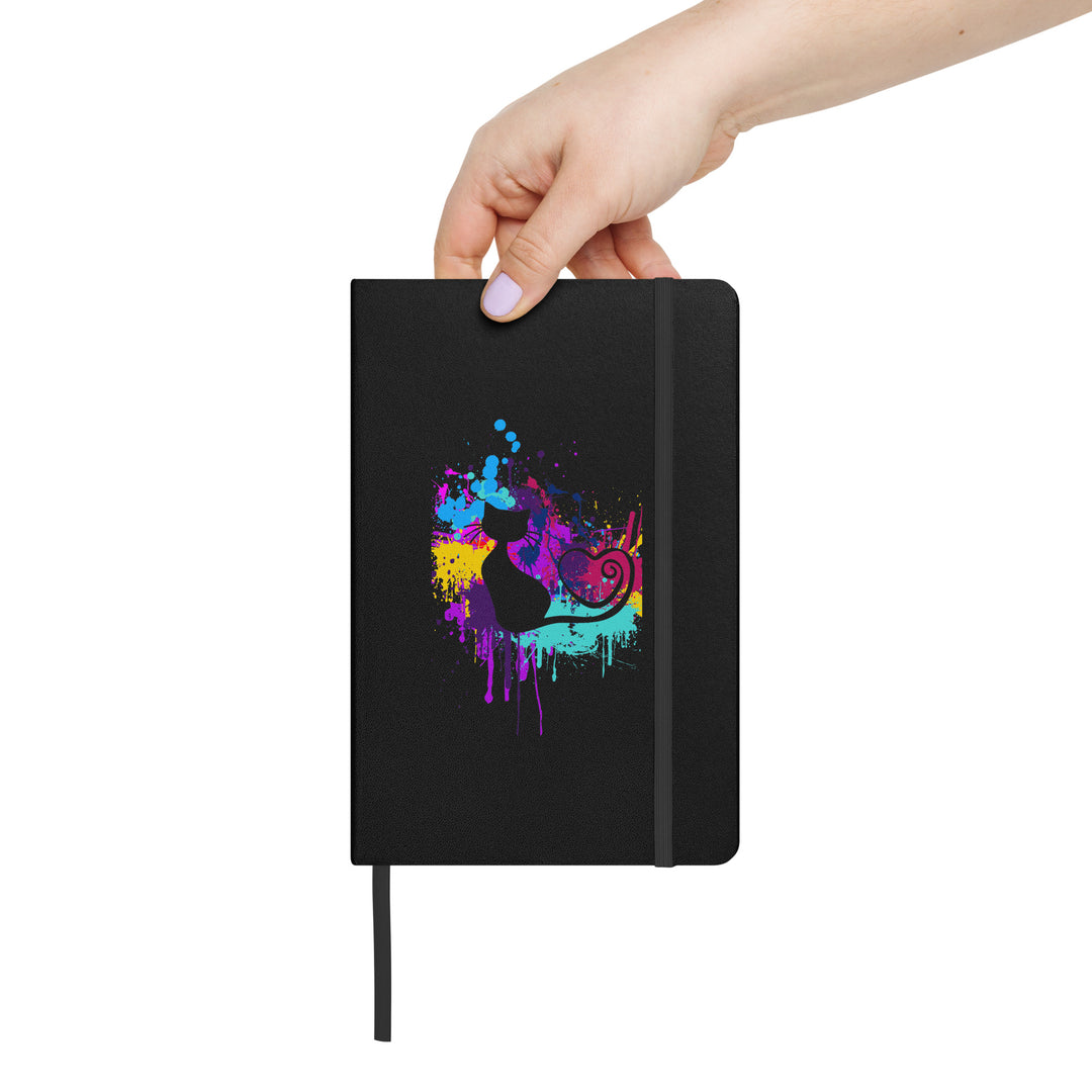 Cat Paint Splat Hardcover Bound Notebook Journal