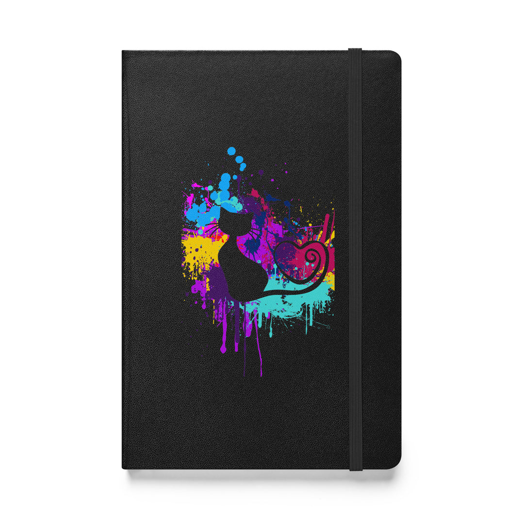 Cat Paint Splat Hardcover Bound Notebook Journal