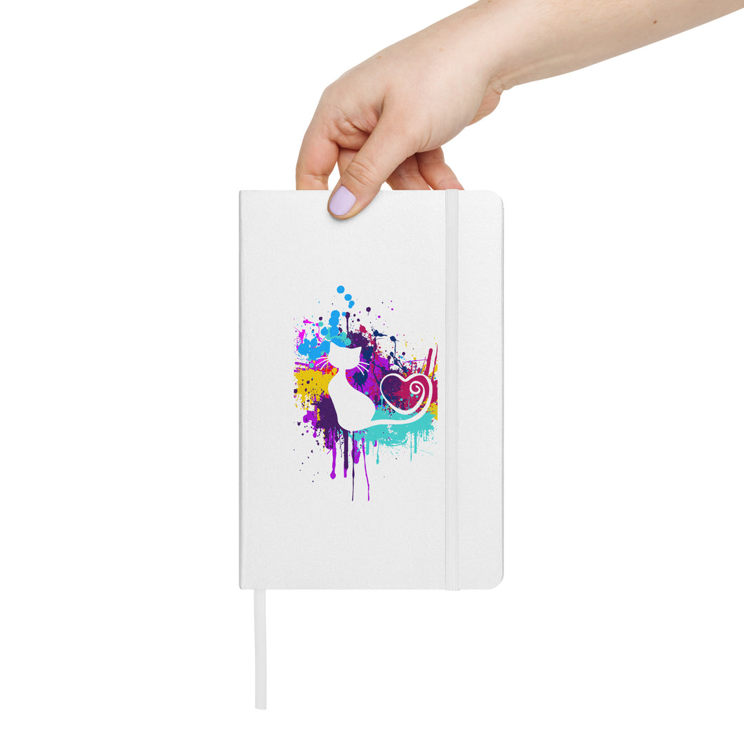 Cat Paint Splat Hardcover Bound Notebook Journal