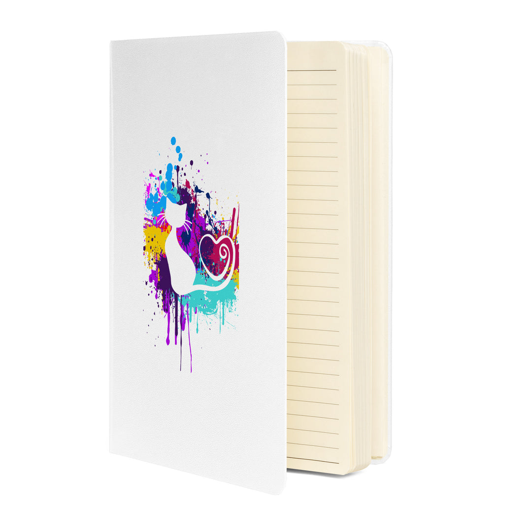Cat Paint Splat Hardcover Bound Notebook Journal