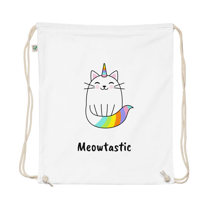 Meowtastic Organic Cotton Drawstring Bag