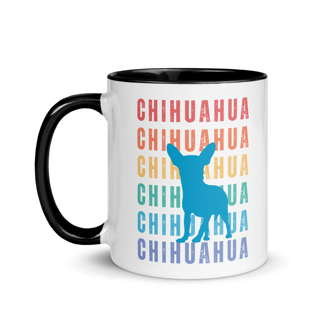 chihuhua coffee mug with black interior