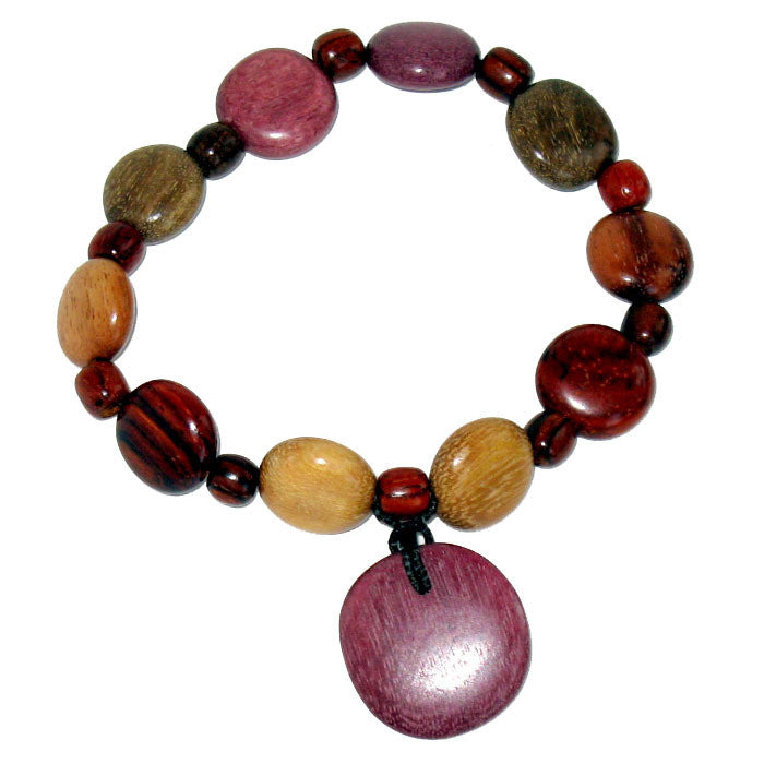 wood bracelet, stretch bracelet from Costa Rica