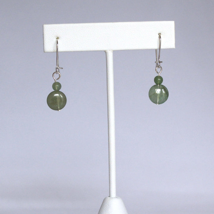 Aventurine stone earrings, drop earring style