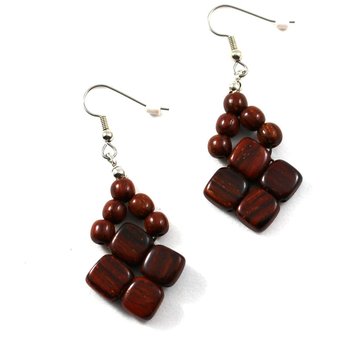 wood earrings rosewood dangle earrings