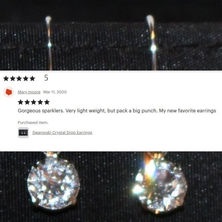 Wholesale Crystal Drop Earrings - 10 Pair - Light Bulk Wholesale