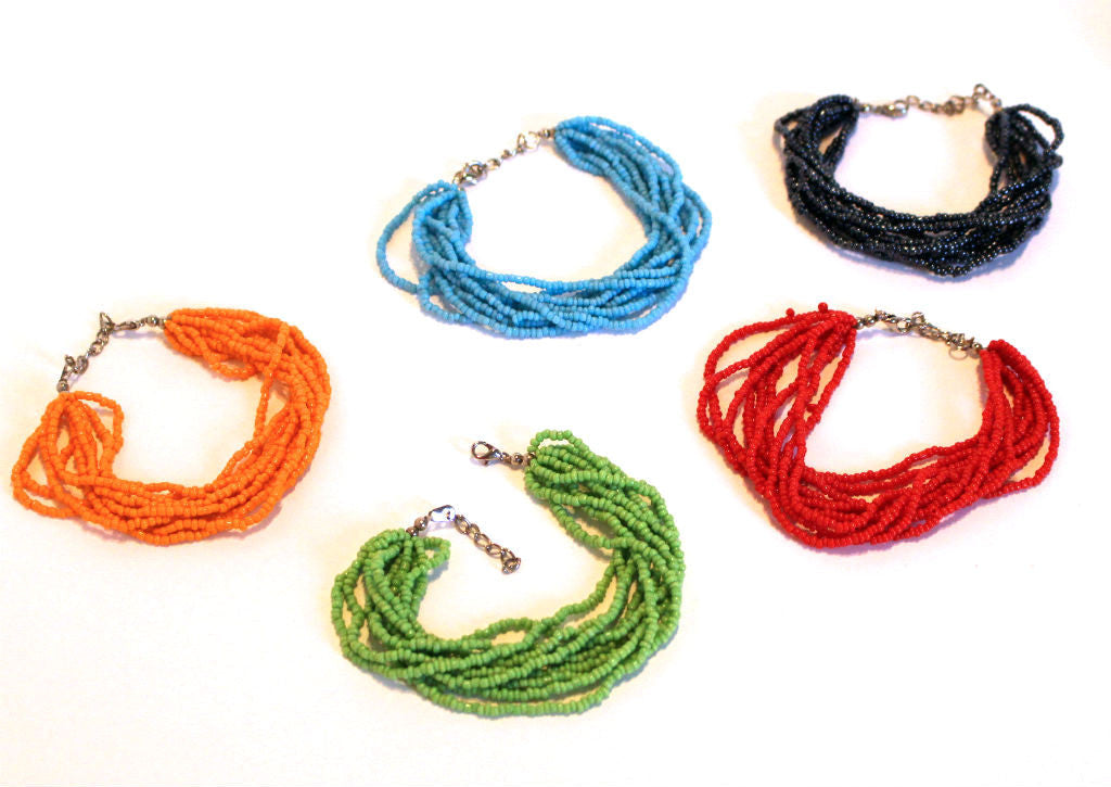 Colorful Beaded Multi Strand Mayan Bracelets