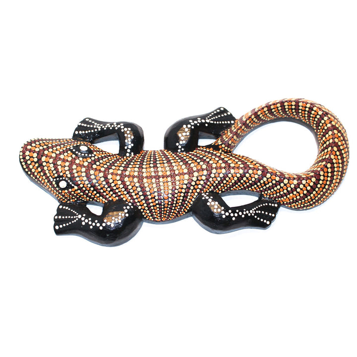 Bali Painted Wood Lizard - Dots