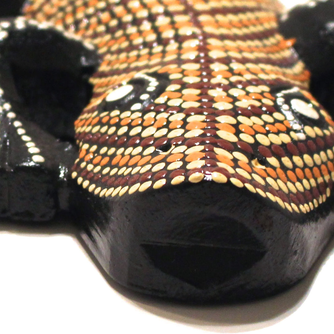 Bali Painted Wood Lizard - Dots