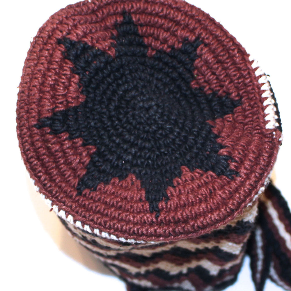 Round bottom hand woven Mayan bag Chevron Pattern Hand Woven Mayan Bag