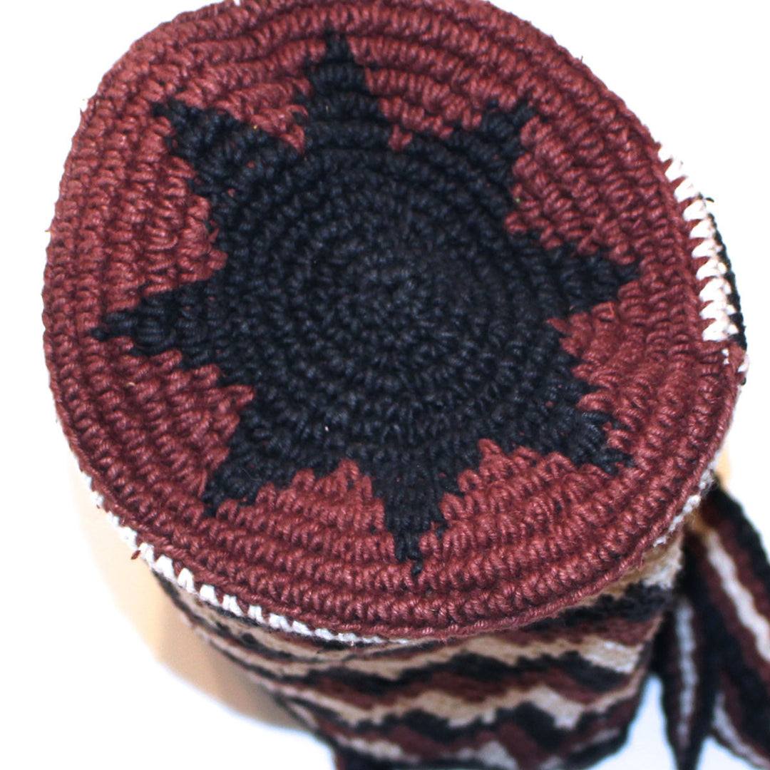 Round bottom hand woven Mayan bag Chevron Pattern Hand Woven Mayan Bag