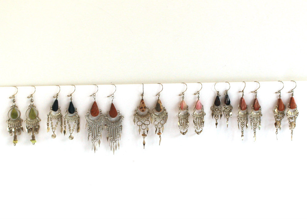 Wholesale Alpaca Silver Stone Dangle Earrings