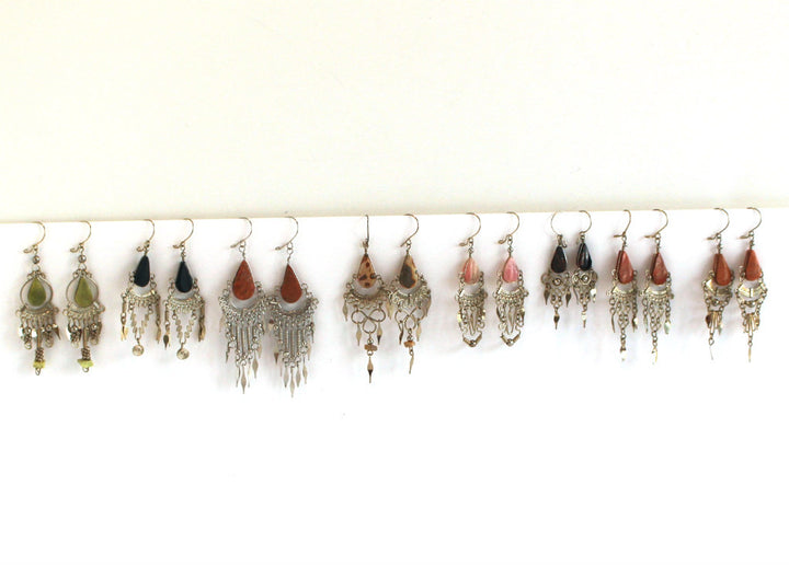 Wholesale Alpaca Silver Stone Dangle Earrings