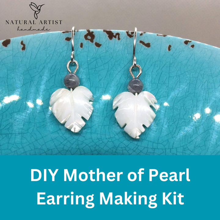 DIY Earring Making Kit Palm Leaf Mother of Pearl Earrings