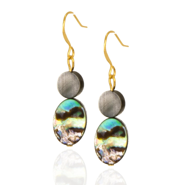 abalone earrings gold womens earrings