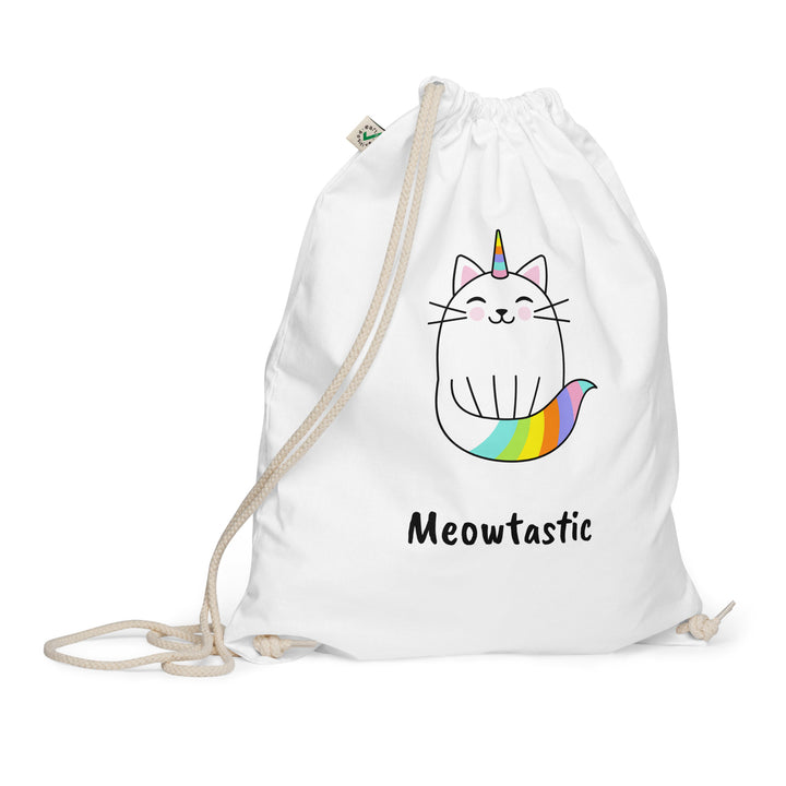 Meowtastic Organic Cotton Drawstring Bag
