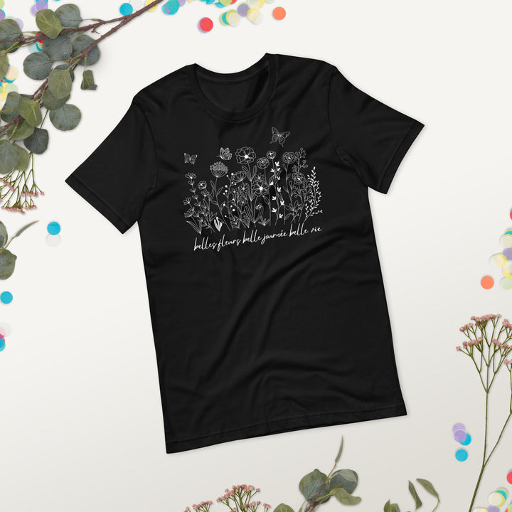 Flowers and Butterflies Shirt Women's T-Shirt Graphic Tee Short Sleeve