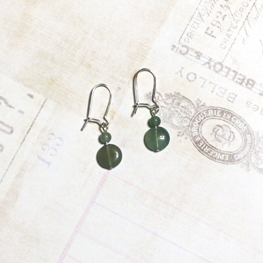 Aventurine stone earrings, drop earrings