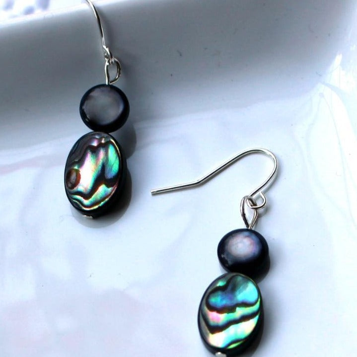 Abalone earrings handmade from natural abalone shell by Natural Artist
