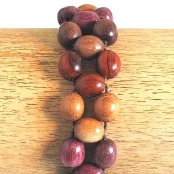 wood bracelet, stretch bracelet made with round beads, handmade in Costa Rica