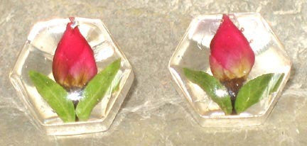 vintage earrings real flower earrings sterling silver stud earrings