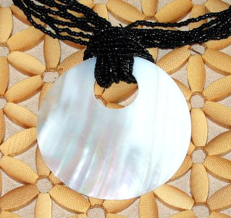 Black Beaded Shell Necklace