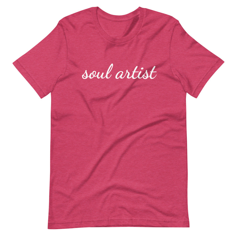 soul artist raspberry pink red t shirt with white