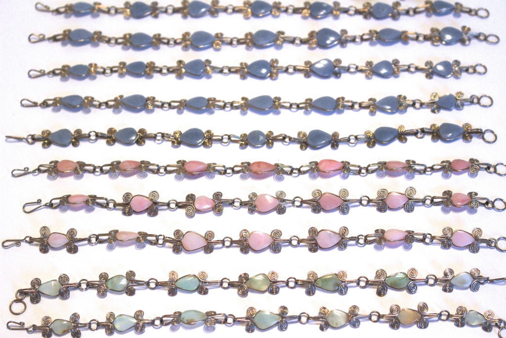 Wholesale Stone Alpaca Silver Bracelets