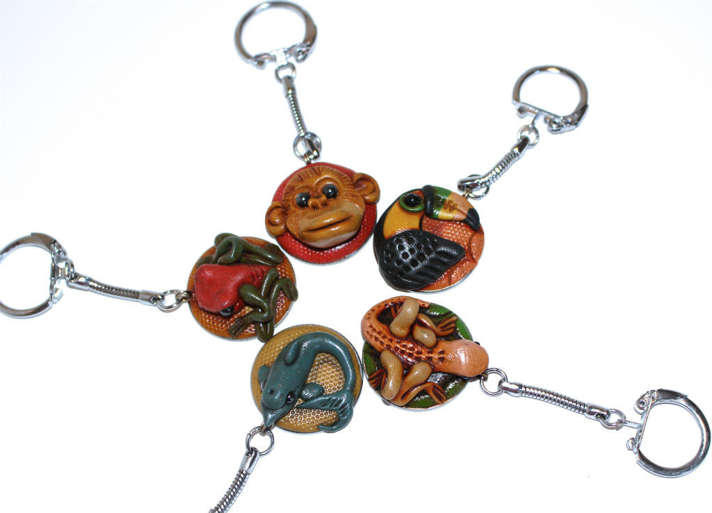 Wholesale Tropical Animal Sculpted Resin Coin Keychains