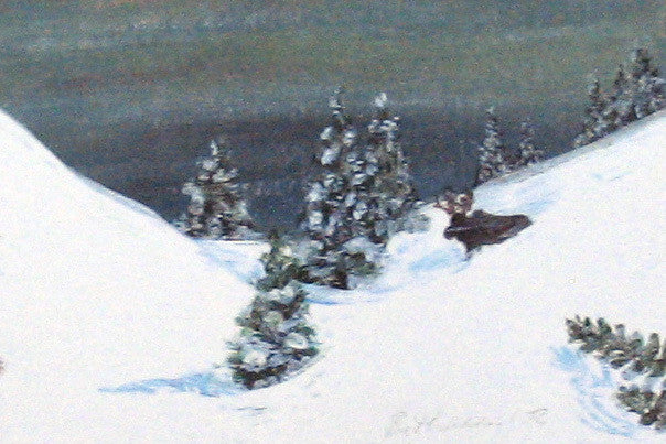 Winter Miniature Print - Winter Moose